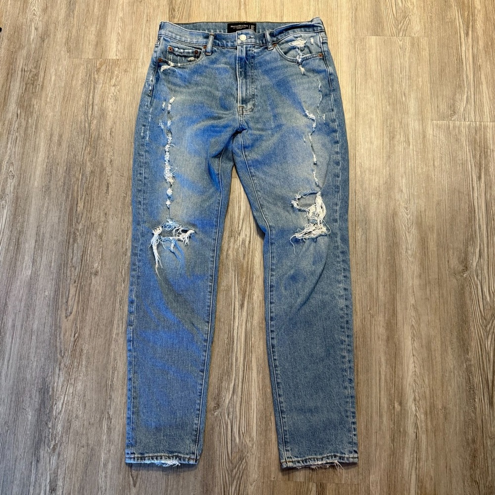 Abercrombie & Fitch Mens 33x32 Vintage Stretch 90's Slim Ripped Jeans